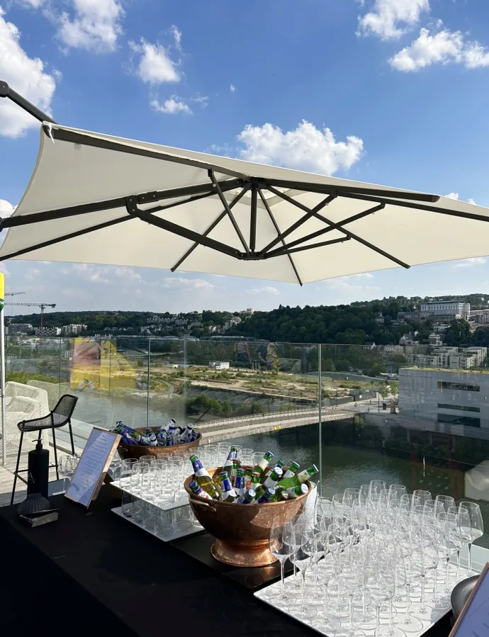 rooftop arboré 400 m² Métal 57 vue Seine Musicale cocktail d'été 